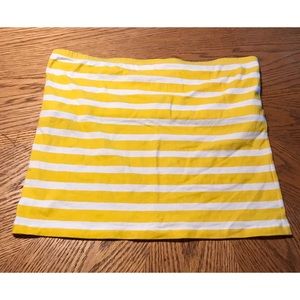 Yellow and White Stripe Tube Top, Size XL.
